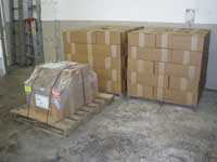 Small pallet wrapped and strapped for shipment